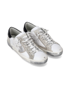 Zapatilla baja Prsx para hombre - blanca y plateada Philippe Model