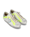 Flache Prsx Sneakers für Herren – Weiß und Neongelb Philippe Model
