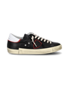 Men's Prsx Low-Top Sneakers in Leather, Black Red Philippe Model
