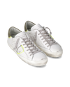 Men's Prsx Low-Top Sneakers in Leather, Military White Philippe Model