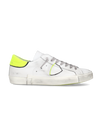 Men's low Prsx sneaker - white, black and neon yellow Philippe Model