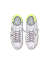 Men's low Prsx sneaker - white, black and neon yellow Philippe Model - 4