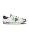 Men's Prsx Low-Top Sneakers in Leather, White Green Philippe Model - 1