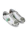 Men's Prsx Low-Top Sneakers in Leather, White Green Philippe Model - 2