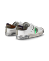 Men's Prsx Low-Top Sneakers in Leather, White Green Philippe Model - 3