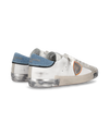 Men's low Prsx sneaker - white and light blue Philippe Model - 3