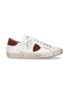 Baskets casual Prsx homme en cuir, blanc et rouge Philippe Model