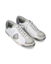 Men's Prsx Low-Top Sneakers in Leather And Nylon, White Gray Philippe Model - 2