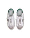 Flache Paris Sneakers für Herren – Weiß & Militärgrün Philippe Model - 4
