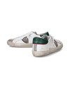 Men's Prsx Low-Top Sneakers in Leather, White Green Philippe Model - 6