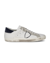 Men's Prsx Low-Top Sneakers in Suede, White and Blue Philippe Model