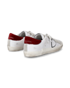 Sneakers Prsx da Uomo Bianche e Bordeaux in Pelle Scamosciata Philippe Model - 3