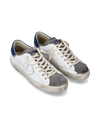 Men's Prsx Low-Top Sneakers in Leather, White Gray Philippe Model