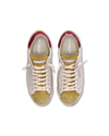 Flache Prsx Sneakers für Herren aus Leder – Senf und Weiß Philippe Model - 4