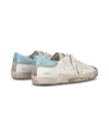 Men's low Prsx sneaker - white, grey and light blue Philippe Model - 3