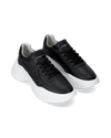 Women's Rivoli Low-Top Sneakers in Leather, Black Philippe Model