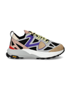 Women's Rocx Low-Top Sneakers in Nylon And Leather, Gray Black Purple Philippe Model - 1