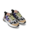 Women's Rocx Low-Top Sneakers in Nylon And Leather, Gray Black Purple Philippe Model