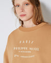 Camiseta de punto con cuello redondo para mujer - Marrón galleta Philippe Model - 5