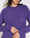 Pullover mit Rundhalsausschnitt für Damen aus Jersey – Lila Philippe Model - 5