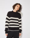 Women's Sweater in Mohair Wool, Black Cream Philippe Model