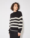 Women's Sweater in Mohair Wool, Black Cream Philippe Model - 3