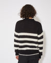 Sweat-shirt en laine mohair femme, noir et crème Philippe Model - 4