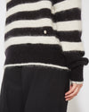 Sweat-shirt en laine mohair femme, noir et crème Philippe Model - 5