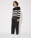 Women's Sweater in Mohair Wool, Black Cream Philippe Model - 6