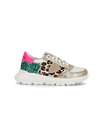 Junior Trpx Haute Low-Top Sneakers in Leather And Glitter, White Green Philippe Model