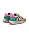 Sneaker basse Tropez Haute donna - bianco, fucsia e animalier Philippe Model - 3