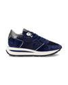 Women's Tropez Haute Low-Top Sneakers in Nylon And Leather, Blue Philippe Model