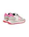 Women’s low Tropez Haute sneaker - white, grey and fuchsia Philippe Model - 3