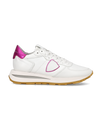 Women’s low Tropez Haute sneaker - white and fuchsia Philippe Model