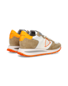 Zapatilla baja Tropez Haute para hombre - blanca y naranja Philippe Model - 3