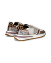 Zapatilla baja Tropez 2.1 para mujer - estampado animal blanco y rosa Philippe Model - 3