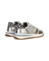 Sneaker basse Tropez 2.1 donna - bianco, argento e animalier Philippe Model - 3