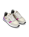 Baskets basses Tropez 2.1 en daim femme, blanc et violet Philippe Model - 2