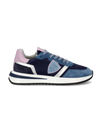 Women's Tropez 2.1 Low-Top Sneakers in Nylon And Leather, Lilac Blue Philippe Model
