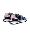 Women's Tropez 2.1 Low-Top Sneakers in Nylon And Leather, Lilac Blue Philippe Model - 3