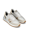 Women's Tropez 2.1 Low-Top Sneakers in Nylon And Leather, White Gold Philippe Model