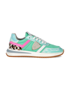 Women’s Tropez 2.1 Low-Top Sneakers in Nylon And Leather, Turquoise Green Philippe Model