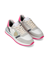 Women's Tropez 2.1 Low-Top Sneakers in Nylon And Leather, White Fuchsia Philippe Model - 2