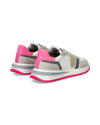 Women's Tropez 2.1 Low-Top Sneakers in Nylon And Leather, White Fuchsia Philippe Model - 3