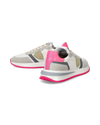 Zapatilla Tropez 2.1 para mujer de caña baja en piel y nailon - Blanco y fucsia Philippe Model - 6