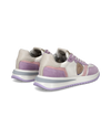 Zapatilla Tropez 2.1 para mujer de caña baja en piel y nailon - Blanco y morado Philippe Model - 3