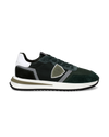 Men's Tropez 2.1 Low-Top Sneakers in Nylon And Leather, Green Philippe Model