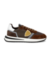Men's Tropez 2.1 Low-Top Sneakers in Nylon And Leather, Brown Philippe Model