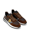 Men's Tropez 2.1 Low-Top Sneakers in Nylon And Leather, Brown Philippe Model