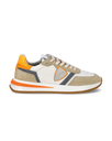 Sneakers Tropez 2.1 da Uomo Bianche e Arancioni in Tessuto Tecnico Philippe Model